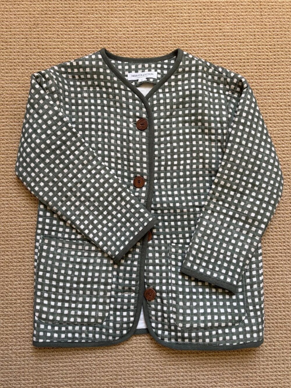 Emerson Fry India Collection Quilted Gingham Jacket (S) - Picture 4 of 10